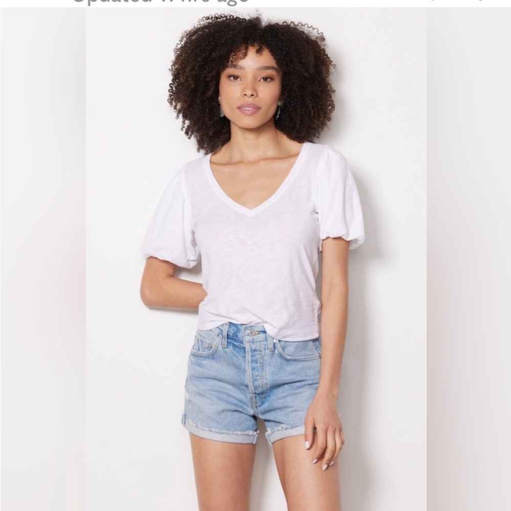 EUC NATION LTD White Teva Relaxed Bubble Tee. Size Large - Picture 7 of 8